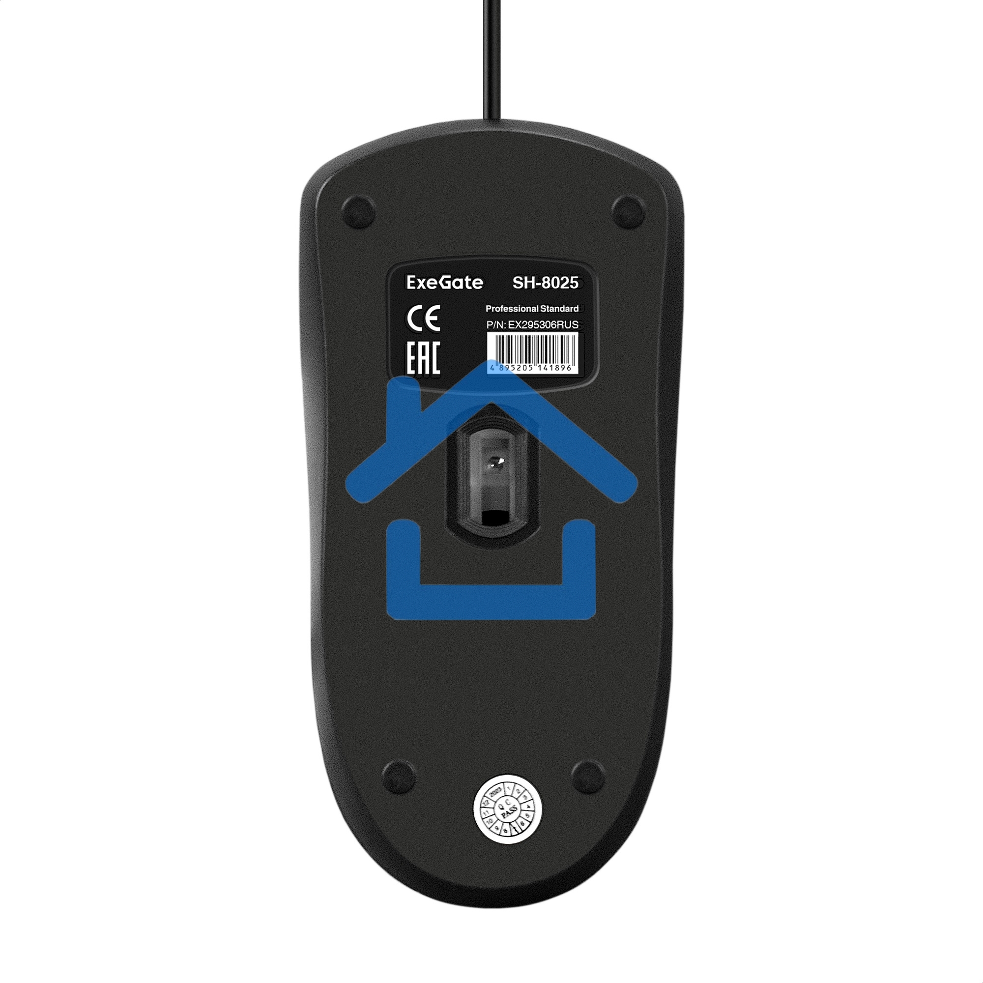 Мышь проводная ExeGate Professional Standard SH-8025 черный, 1000 dpi, USB, кнопки - 3
