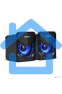 Акустическая система 2.0 ExeGate EX289685RUS Accord 200 (питание USB, 2х3Вт (6Вт RMS), 60-20000Гц, черный, синяя подсветка)