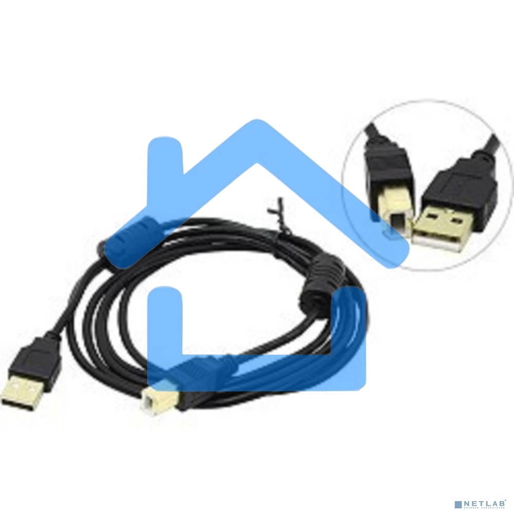 Кабель USB 2.0 A-->B 3м ExeGate 2 фильтра, позолоченные контакты