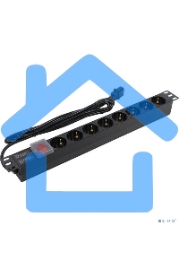 Блок розеток горизонтальный ExeGate ServerPro PDU-19H806 Al-8S-C14-3-SW, 19