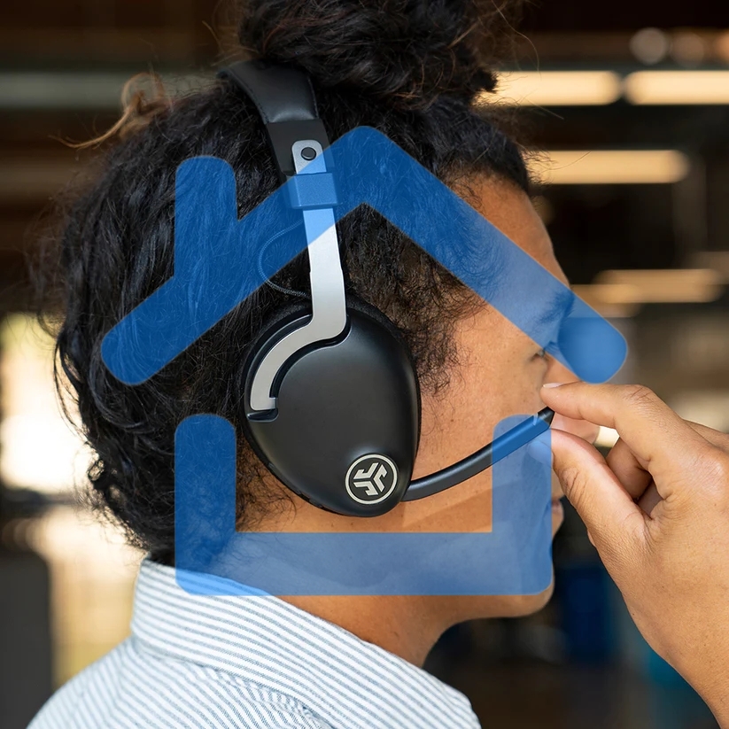 Гарнитура JLAB GO Work Wireless Headset, для компьютера/мобильных устройств, накладные, bluetooth, черный ieuhbgoworkrblk4