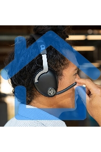 Гарнитура JLAB GO Work Wireless Headset, для компьютера/мобильных устройств, накладные, bluetooth, черный ieuhbgoworkrblk4