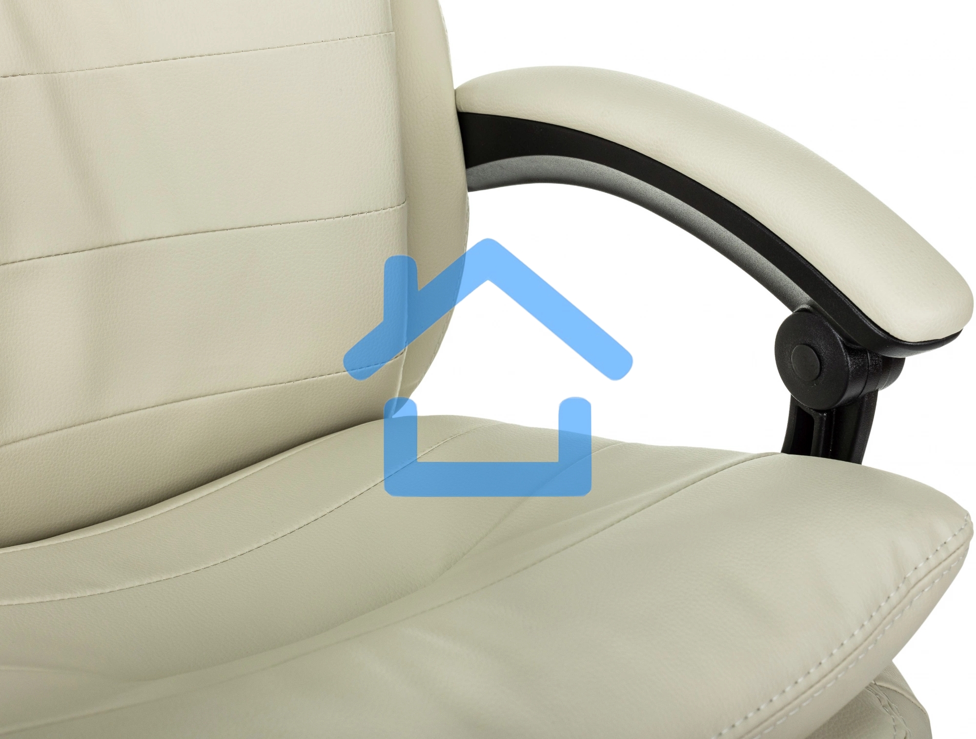 Кресло руководителя Бюрократ T-9950MSG-F слоновая кость эко.кожа, крестов. пластик подст. для ног