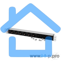 Блок распределения питания ЦМО R-10-6S-5C13-I-440-Z гор.размещ. 5xC13 6xSchuko базовые 10A без вилки