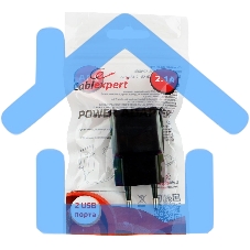 Адаптер питания Cablexpert MP3A-PC-12 100/220V - 5V USB 2 порта, 2.1A, черный