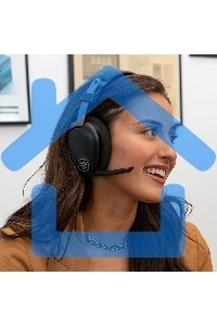 Гарнитура JLAB GO Work Wireless Headset, для компьютера/мобильных устройств, накладные, bluetooth, черный ieuhbgoworkrblk4
