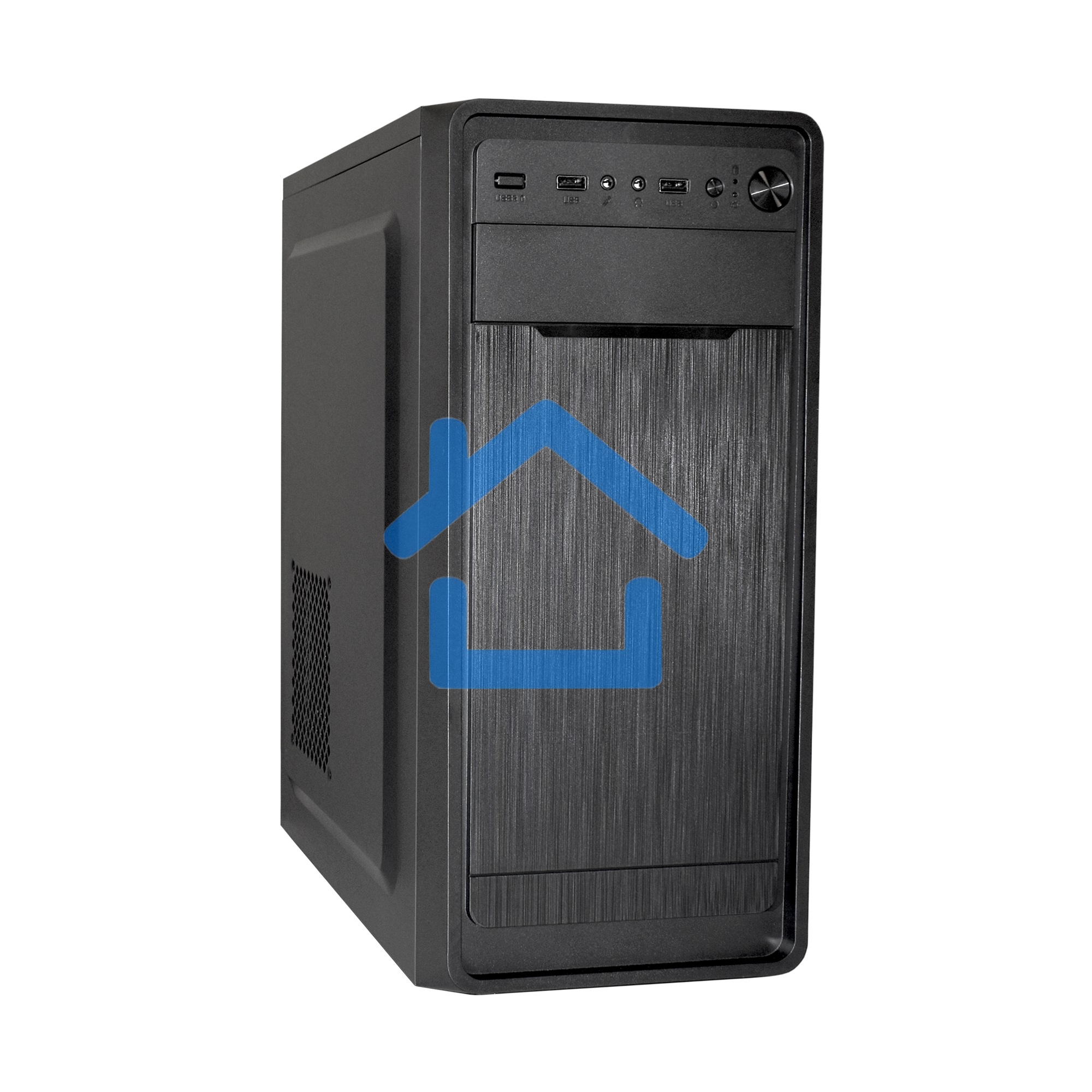 Компьютерный корпус Miditower ExeGate XP-332 Black, ATX, (XP350, Black,120мм), 2*USB, Audio