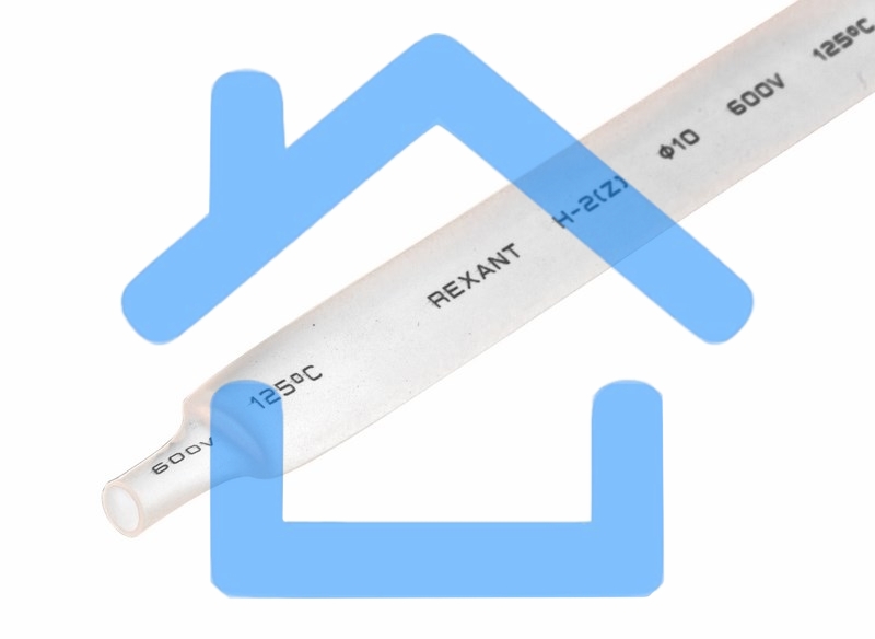 Термоусаживаемая трубка Rexant 10,0/5,0 мм, белая, упаковка 50 шт. по 1 м