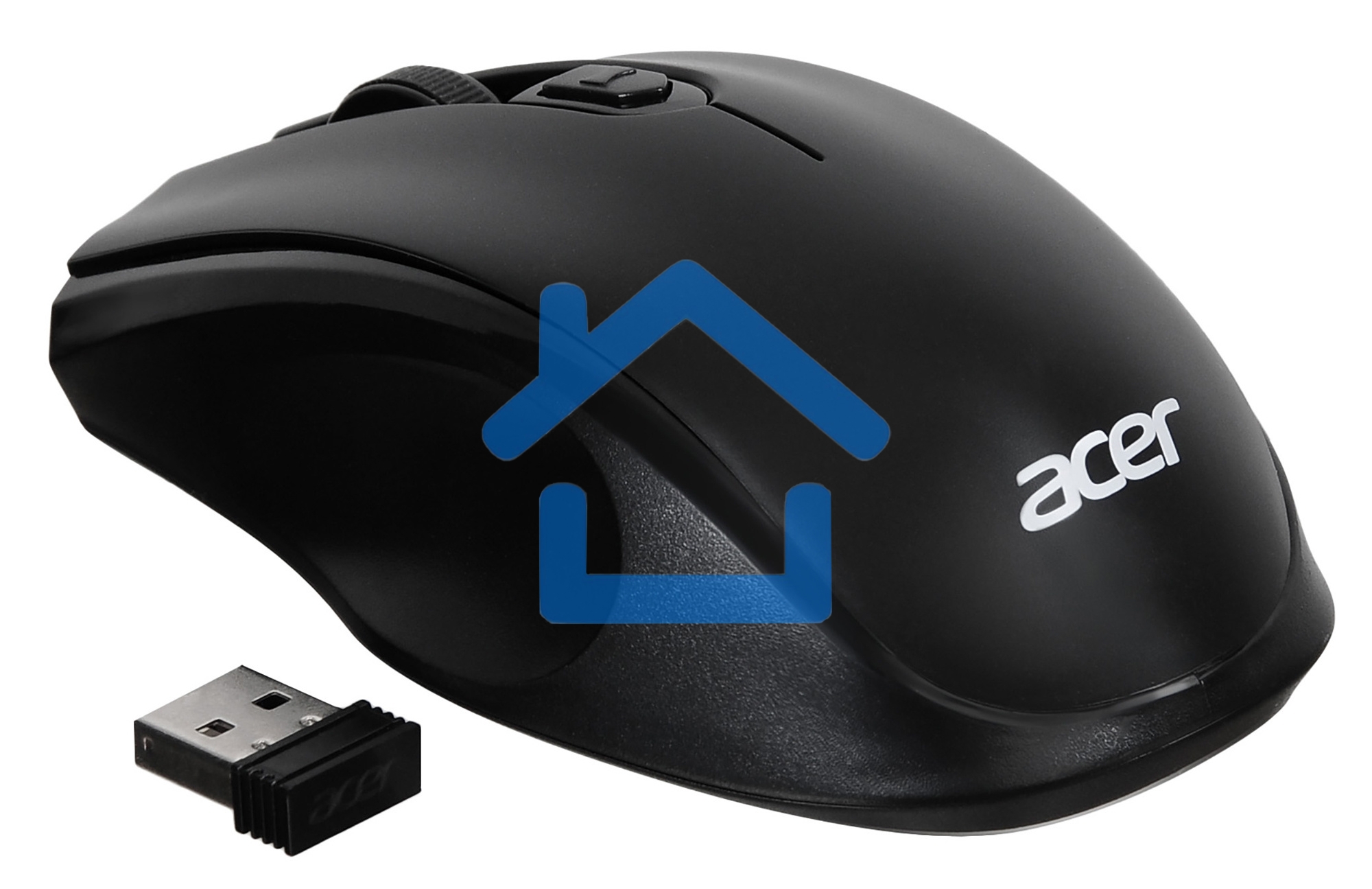 Мышь беспроводная Acer OMR030 черный, 1600 dpi, радиоканал, USB, кнопки - 4