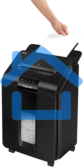Шредер Fellowes AutoMax 100M (секр.P-4)/фрагменты/100лист./23лтр./скрепки/скобы/пл.карты