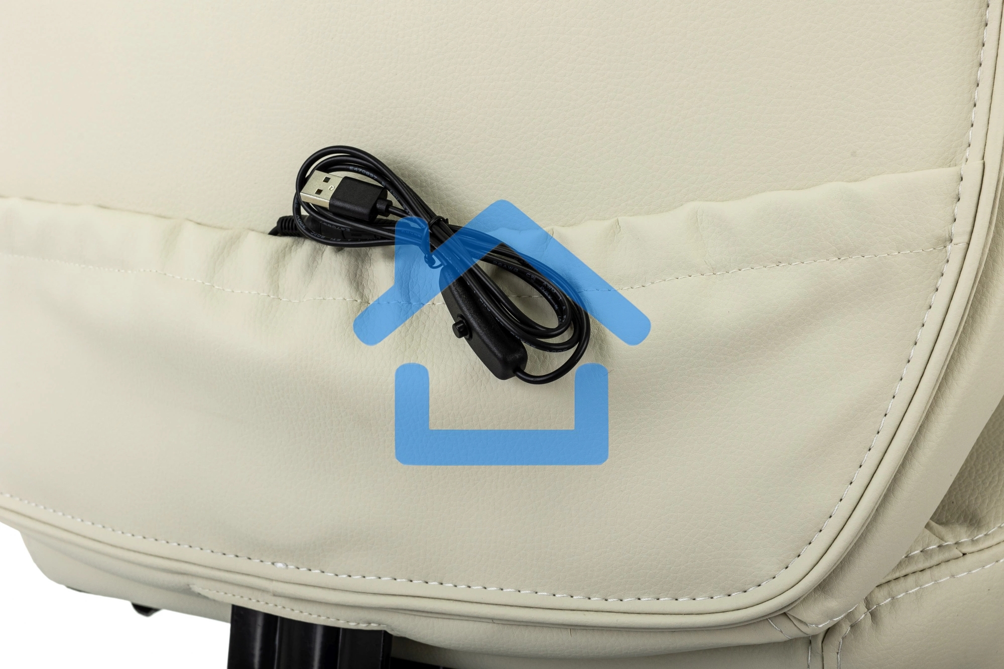 Кресло руководителя Бюрократ T-9950MSG-F слоновая кость эко.кожа, крестов. пластик подст. для ног