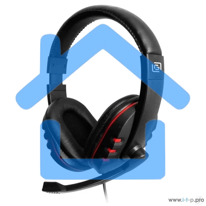 Гарнитура Oklick HS-L380G черный/красный 1.8м мониторы оголовье (JD-032)