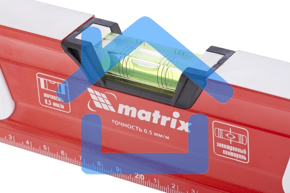 Алюминиевый магнитный фрезерованный уровень MATRIX 3 глазка, 1500 мм 34735