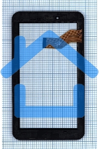 Сенсорное стекло (тачскрин) для Irbis TX74. черное с рамкой