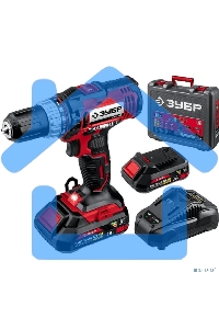 Дрель-шуруповерт ЗУБР ДШЛ-185-22, Аккумуляторная, 18В, 2 АКБ, Кейс