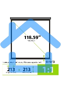 Экран Cactus 213x213см Wallscreen CS-PSW-213X213-SG 1:1 настенно-потолочный рулонный серый