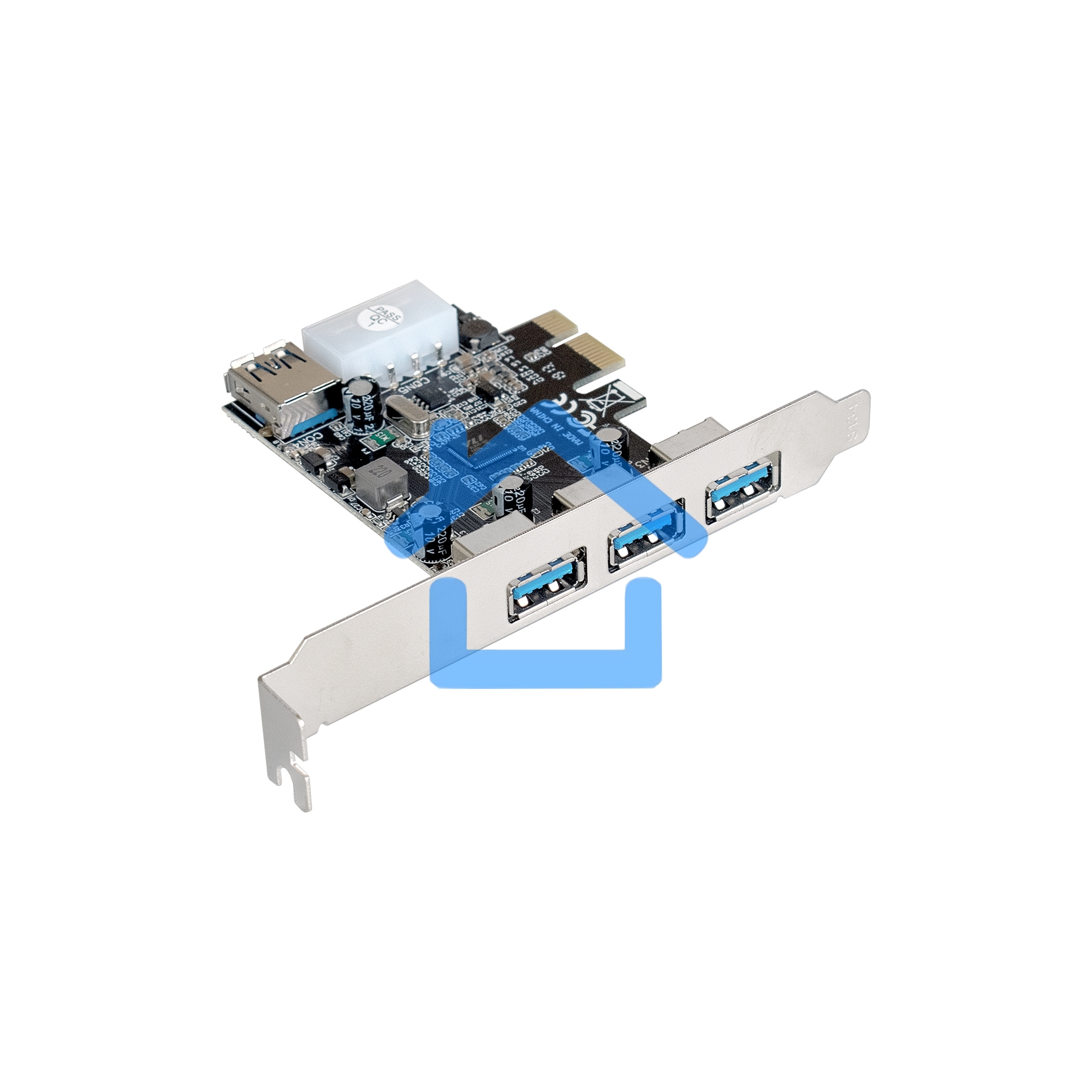 Контроллер ExeGate EXE-367 PCI-E 2.0, 3*USB 3.0 ext + 1*USB 3.0 int, разъем доп.питания (OEM)