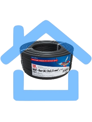 Кабель силовой медный ВВГ-Пнг(А) 3x2,5 мм², длина 50 метров, ГОСТ 31996-2012, ТУ 16-705.499-2010 Rexant