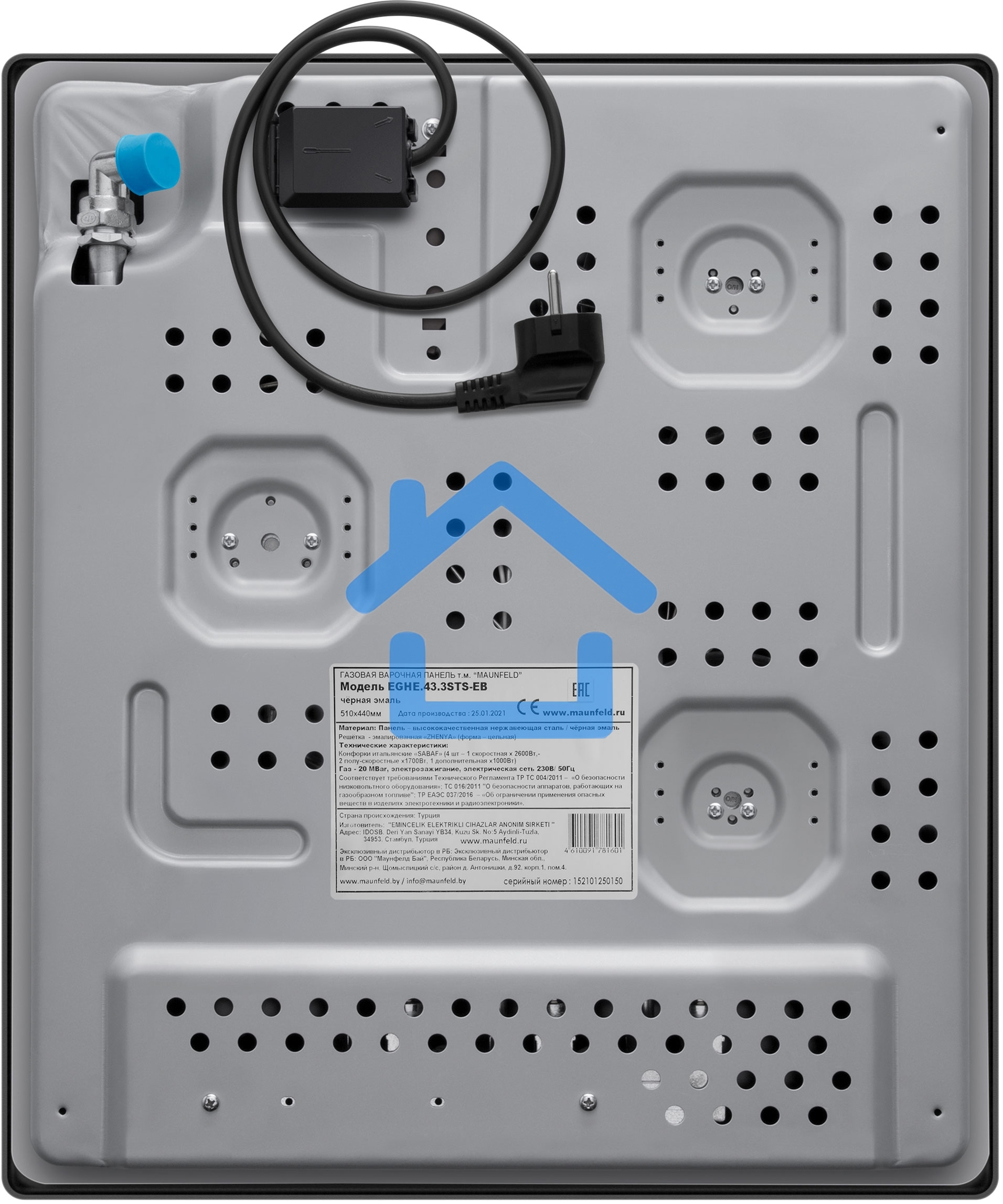 Газовая варочная панель Maunfeld EGHE.43.3STS-EB