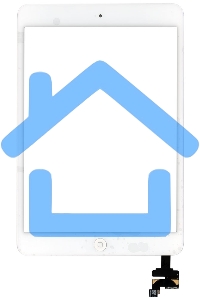 Сенсорное стекло (тачскрин) Ipad mini + stiker + IC с кнопкой Home, белое (A1432 A1454 A1455) OEM