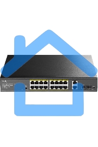 Коммутатор Cudy GS1018PS2 (L2) 18x1Gbит/с 2xКомбо(1000BASE-T/SFP) 2SFP 16PoE 200W неуправляемый