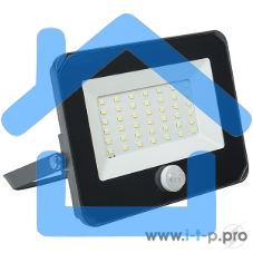 Прожектор Iek LPDO602-50-65-K02 СДО 06-50Д светодиодный черный с датчиком движения IP54 6500K