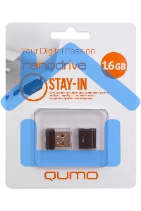 Флешка USB QUMO 16 Gb, NANO QM16GUD-NANO-B черный