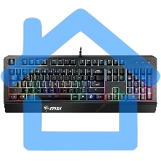 Клавиатура MSI VIGOR GK20 RU черный USB Multimedia for gamer LED (подставка для запястий)