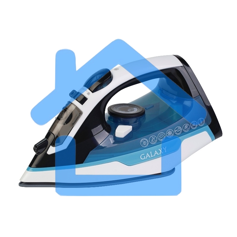 Утюг беспроводной Galaxy GL 6151, белый с голубым, паровой, 2200 Вт, функции: автоотключение, самоочистка, антикапля, антинакипь, функция увлажнения, вертикальное отпаривание, индикатор нагрева, защита от перегрева, резервуар для воды 320 мл, керамическое