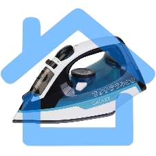 Утюг беспроводной Galaxy GL 6151, белый с голубым, паровой, 2200 Вт, функции: автоотключение, самоочистка, антикапля, антинакипь, функция увлажнения, вертикальное отпаривание, индикатор нагрева, защита от перегрева, резервуар для воды 320 мл, керамическое