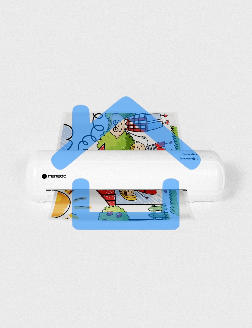 Ламинатор Гелеос ЛМ-А4Мини белый A4 (75-150мкм) 32см/мин (2вал.) лам.фото