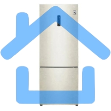 Холодильник LG GC-B569PECM бежевый глянц. двухкамерный инвертер 329/122л морозилка снизу, No Frost