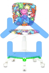 Кресло детское Бюрократ CH-W204/F мультиколор маскарад, крестовина пластик, подст.для ног, пластик белый