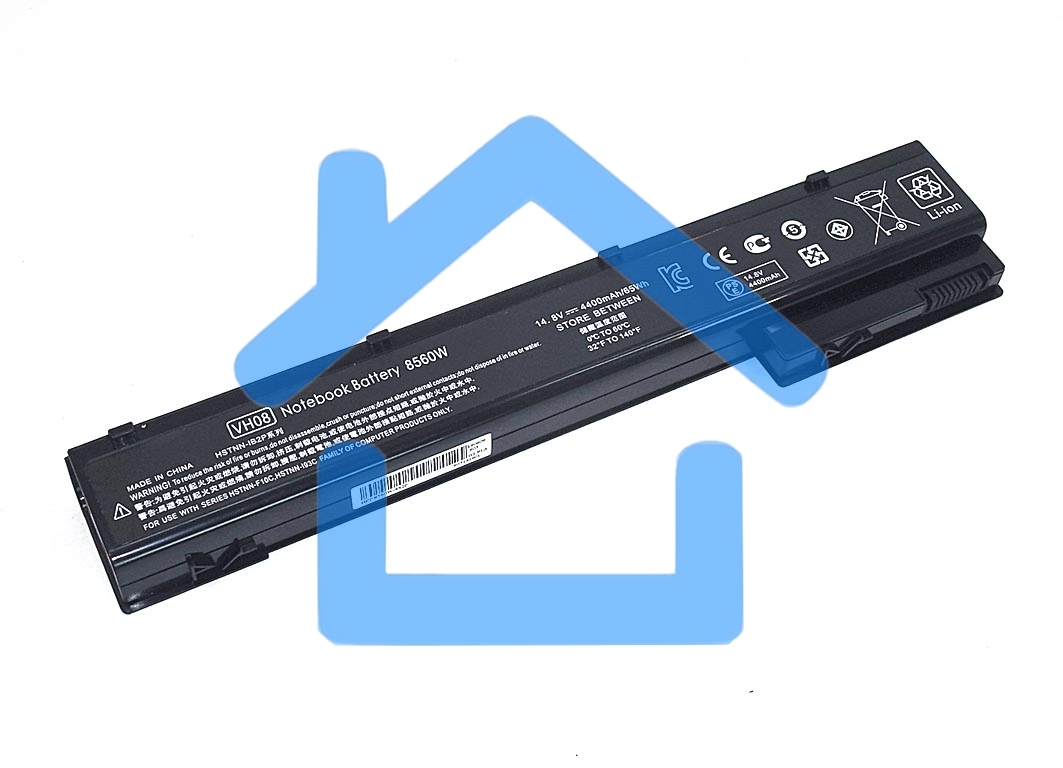 Аккумуляторная батарея для ноутбука HP 8560W 14.8V 5200mAh OEM черный