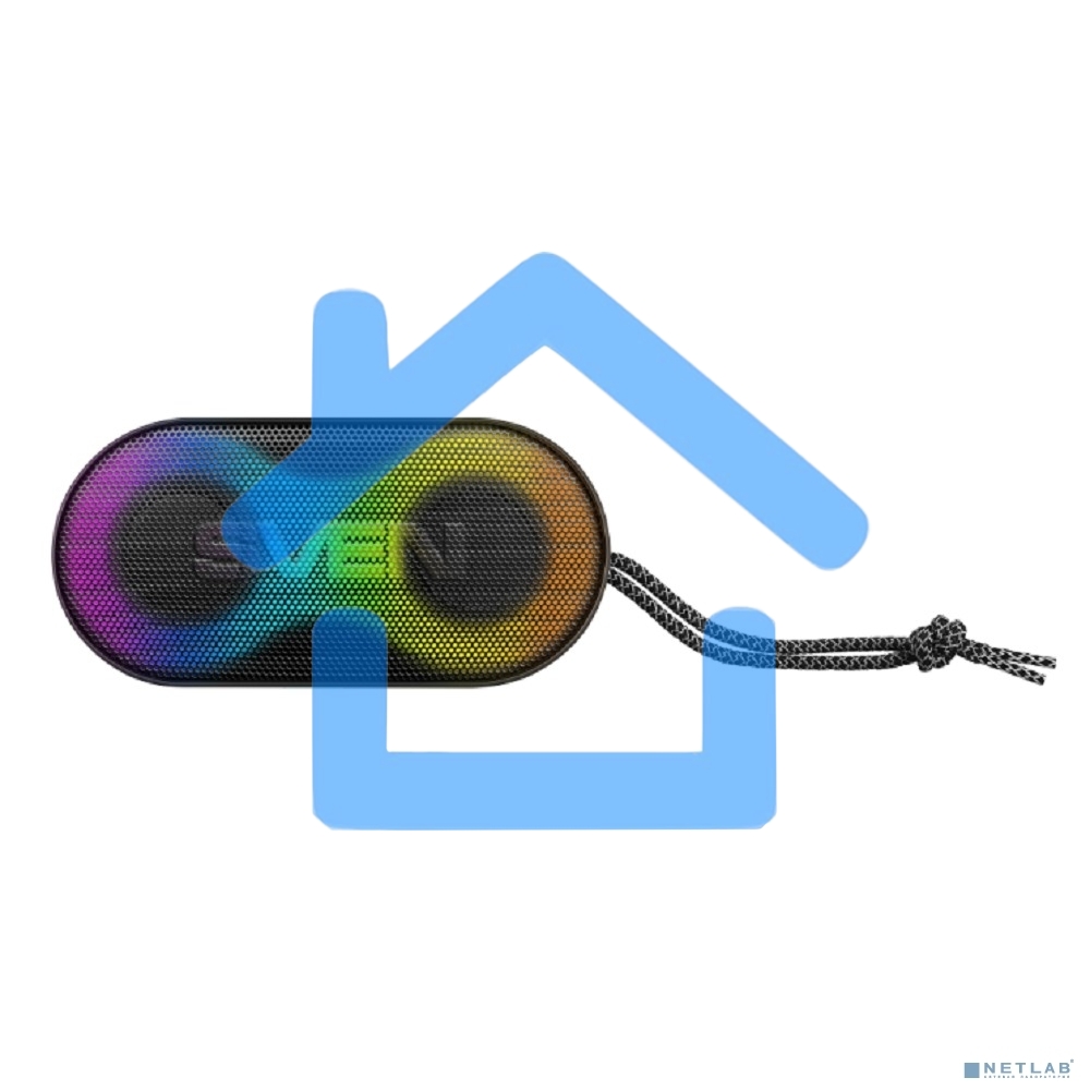 Портативная акустика Sven PS-99, черный (10 Вт, Waterproof (IPx5), TWS, Bluetooth, 1800мА*ч)