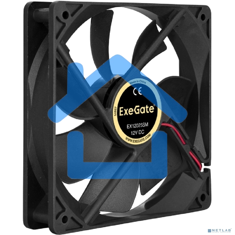 Вентилятор для корпуса ExeGate EX12025SM черный, 120 мм, 1500 об/мин, 24 дБ, 2 pin