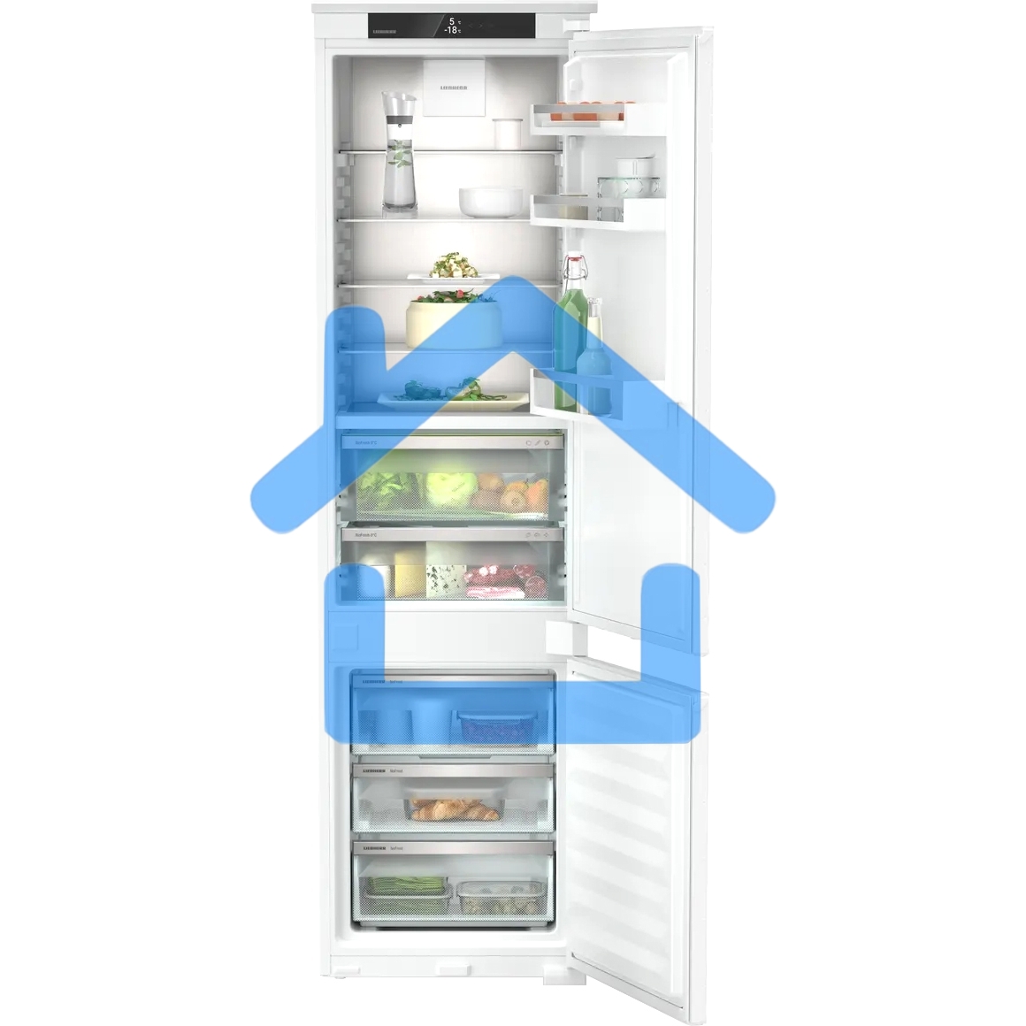 Встраиваемый холодильник Liebherr Plus, ниша 194 см, BioFresh, МК NoFrost 3 контейнера, сенсорный дисплей Touch, door sliding