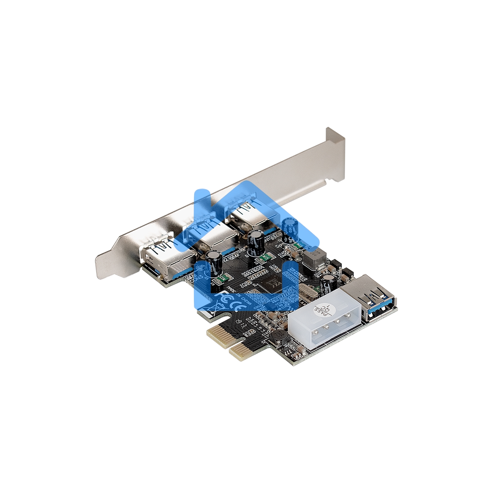 Контроллер ExeGate EXE-367 PCI-E 2.0, 3*USB 3.0 ext + 1*USB 3.0 int, разъем доп.питания (OEM)