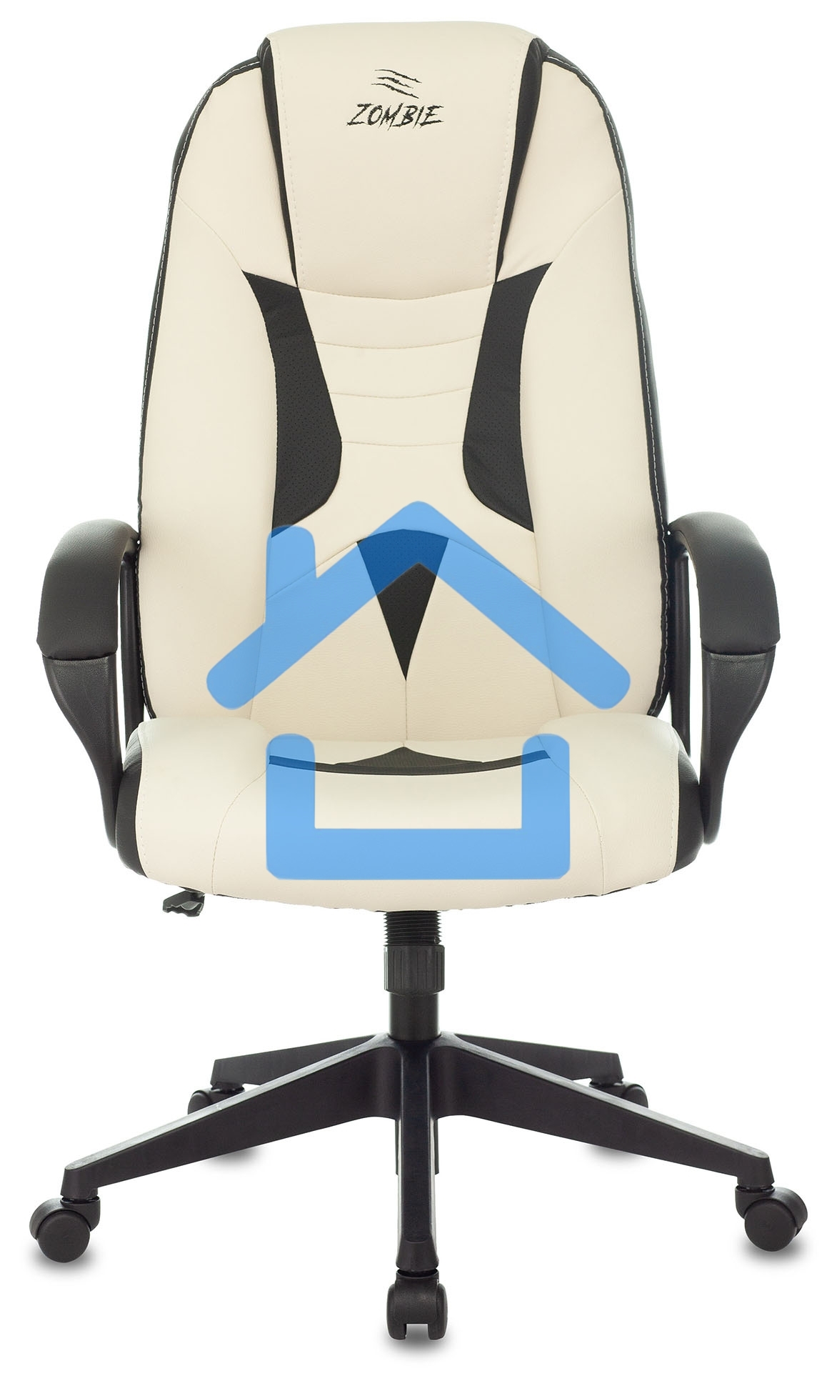 Кресло игровое Бюрократ Zombie 8 белый/черный, искусственная кожа, крестовина пластик