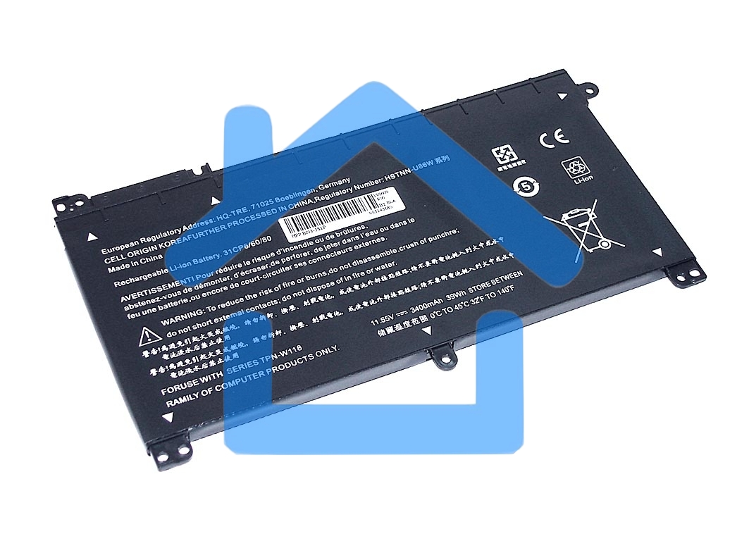 Аккумуляторная батарея для ноутбука HP Pavilion x360 (BI03-3S1P) 11.55V 3400mAh OEM черный