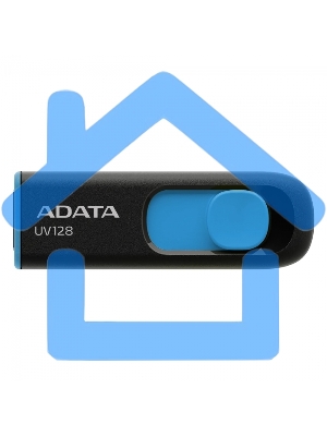 Флешка USB ADATA UV128 (AUV128-64G-RBE), 64 Gb, USB 3.0, R/W 100/30, черный/синий