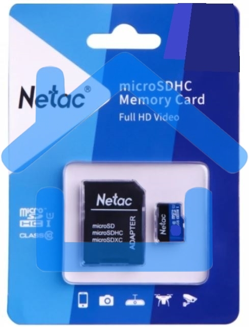Флеш карта microSDHC 16Gb Netac P500 <NT02P500STN-016G-R> (с SD адаптером) 80MB/s