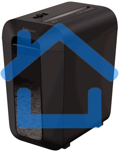 Шредер Fellowes PowerShred LX65 черный (секр.P-4)/перекрестный/10лист./22лтр./скрепки/скобы/пл.карты