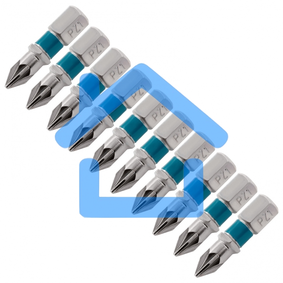 Набор бит GROSS РZ1x25, сталь S2, 10шт 11339