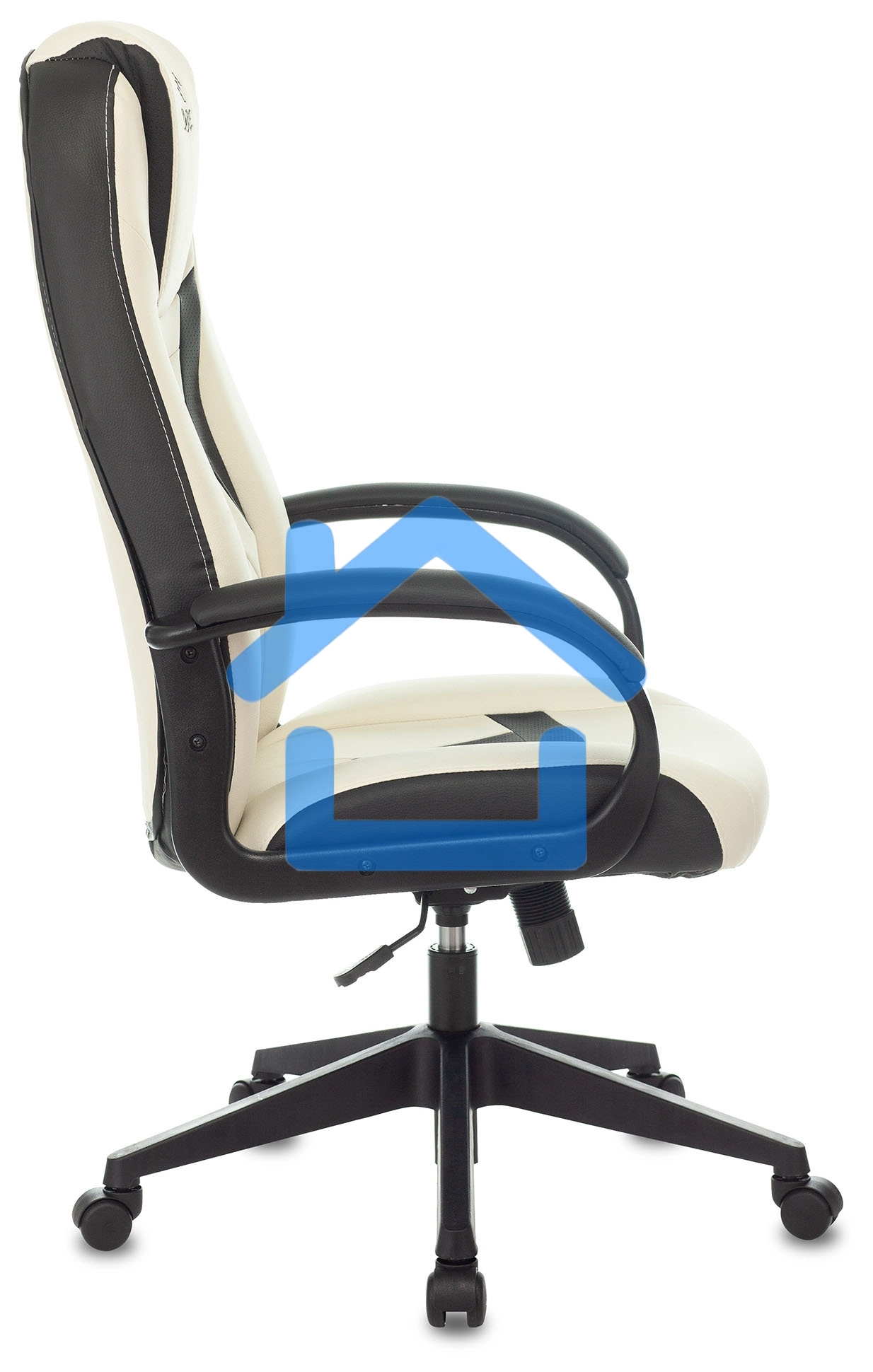 Кресло игровое Бюрократ Zombie 8 белый/черный, искусственная кожа, крестовина пластик