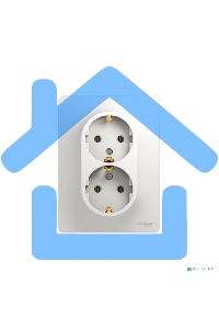 Розетка 2-м СП Glossa с заземл. в сборе бел. SchE GSL000124