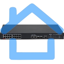 Коммутатор 20-портовый гигабитный управляемый с PoE DAHUA DH-S4220-16GT-240, уровень L2, 16xRJ45 1Gb PoE, 2xRJ45 1Gb, 2xSFP 1Gb, суммарно до 240Вт, коммутация 56 Гбит/с, MAC-таблица 8к, металл