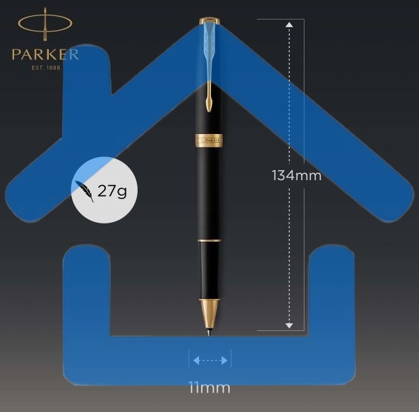 Ручка роллер Parker Sonnet Core T528 (CW1931518) Matte Black GT F черный подар.кор.