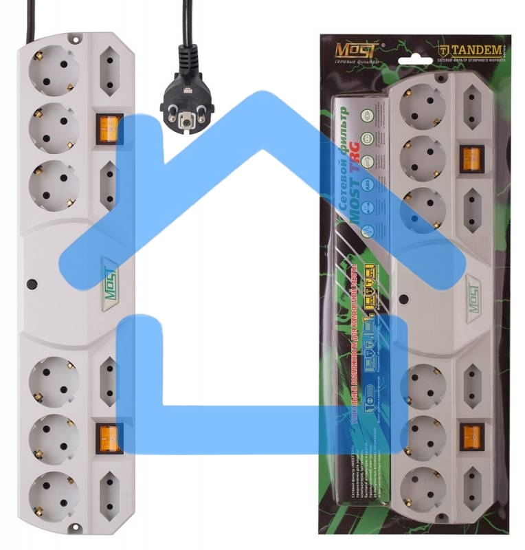 Сетевой фильтр Most TRG 5м (10 розеток) белый (коробка)