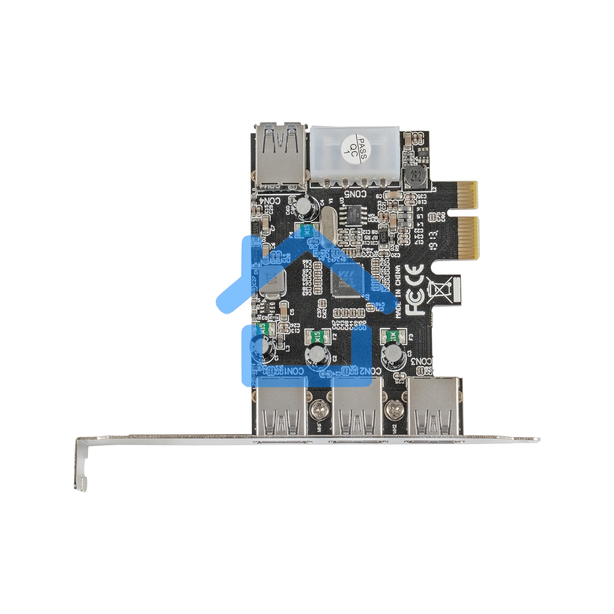 Контроллер ExeGate EXE-367 PCI-E 2.0, 3*USB 3.0 ext + 1*USB 3.0 int, разъем доп.питания (OEM)